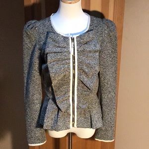 Anthropologie Elevenses Bow Front Jacket